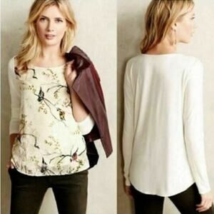 Anthropologie Deletta Oak Song Velvet Top